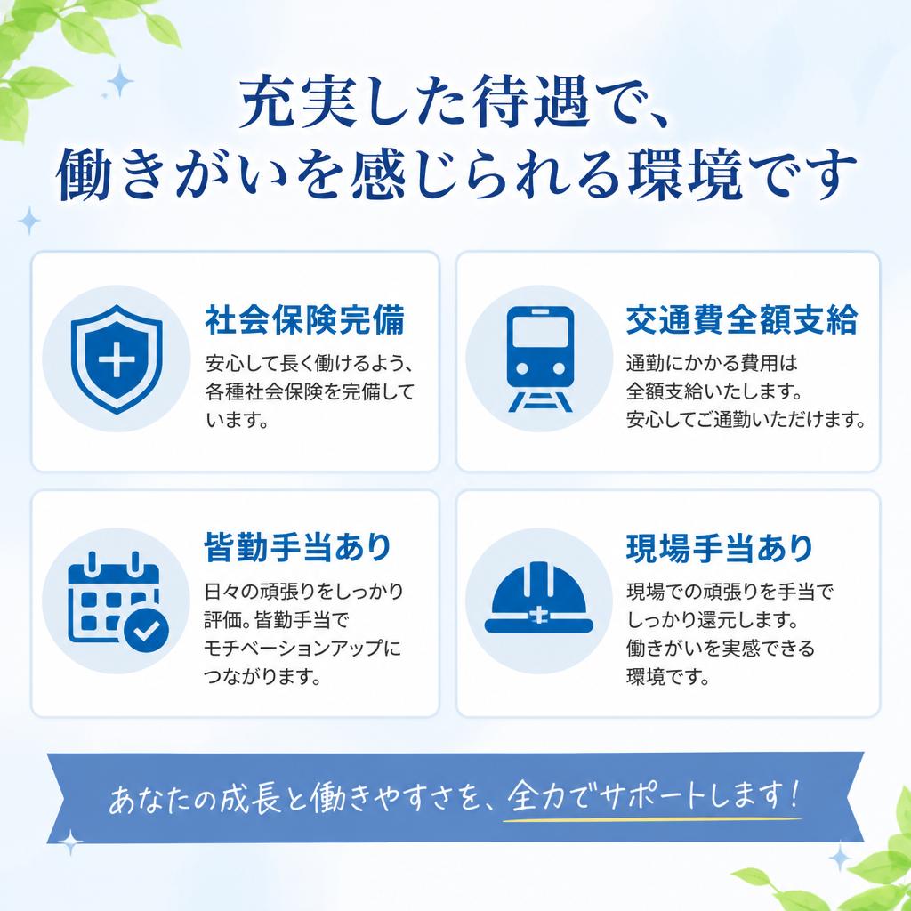 安定した待遇と福利厚生